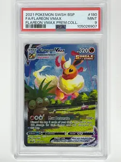 2021 Pokemon Flareon Premium Collection Flareon VMAX BSP SWSH180 PSA 9 - Image 1