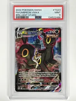 2022 Pokemon SWSH Brilliant Stars Umbreon VMAX TG23/TG30 PSA 9 - Image 1