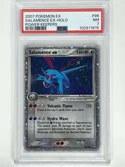 2007 Pokemon EX Ruby & Sapphire Power Keepers Salamence EX Holo 96/108 PSA 7 - Image 1