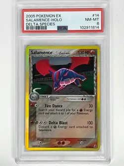 2005 Pokemon EX Delta Species Salamence Delta Species Holo 14/113 PSA 8 - Image 1
