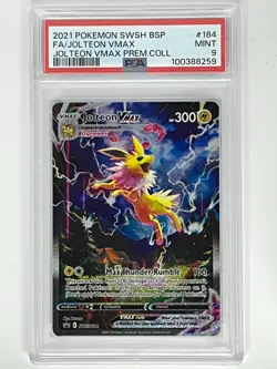 2021 Pokemon Jolteon Premium Collection Jolteon VMAX BSP SWSH184 PSA 9 - Image 1