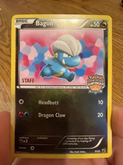 Pokemon 2012 Bagon Regional Championships STAFF Stamp NM - Image 3