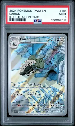 2024 POKEMON TWM EN-TWILIGHT MASQUERADE ILLUSTRATION RARE #184 LAIRON PSA 9 - Image 1