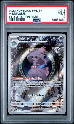 2023 POKEMON PAL EN-PALDEA EVOLVED ILLUSTRATION RARE #212 MISMAGIUS PSA 9 - Image 1