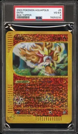 Pokemon Entei 2003 Aquapolis Box Topper #5 PSA 4 - Image 1