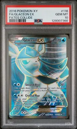 Pokemon Glaceon EX 2016 XY Fates Collide #116 FA PSA 10 - Image 1