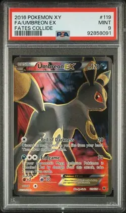 Pokemon Umbreon EX 2016 XY Fates Collide #119 FA PSA 9 - Image 1