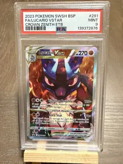 Pokemon TCG Lucario VSTAR SWSH291 Holo Black Star Promo Crown Zenith PSA 9 Mint - Image 1