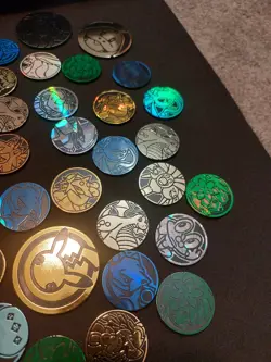 50 Official Pokemon TCG Coin Lot - Jumbo/Regular - Duplicates - Plastic Coins - Image 2