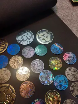 50 Official Pokemon TCG Coin Lot - Jumbo/Regular - Duplicates - Plastic Coins - Image 3