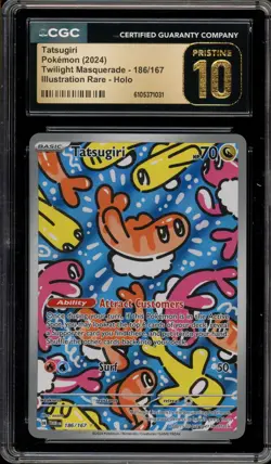 Pokemon Tatsugiri Twilight Masquerade Illustration Rare #186 CGC 10 Pristine - Image 1