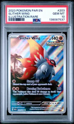 2023 POKEMON PAR EN-PARADOX RIFT ILLUSTRATION RARE #203 SLITHER WING PSA 10 - Image 1