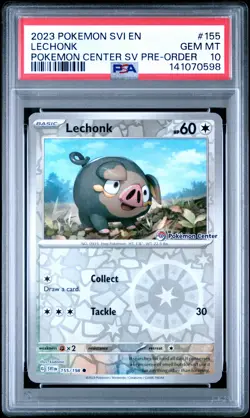 2023 POKEMON SVI EN-SCARLET & VIOLET POKEMON CENTER #155 LECHONK PSA 10 - Image 1
