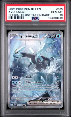 2025 POKEMON BLK EN-BLACK BOLT SPECIAL ILLUSTRATION RARE #165 KYUREM EX PSA 10 - Image 1