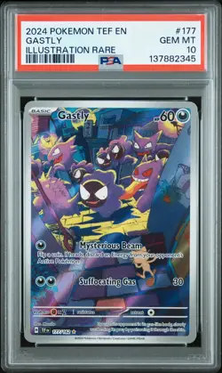 2024 POKEMON TEF EN-TEMPORAL FORCES ILLUSTRATION RARE #177 GASTLY PSA 10 - Image 1