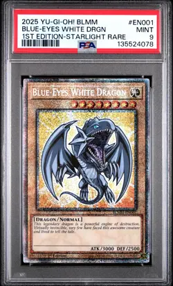Blue Eyes White Dragon BLMM-EN001 1st Edition Starlight Rare Yugioh PSA 9 *078 - Image 1