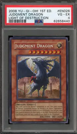 Yu-Gi-Oh! Judgement Dragon Light of Destruction 1st Ed Secret LODT-EN026 PSA 4 - Image 1