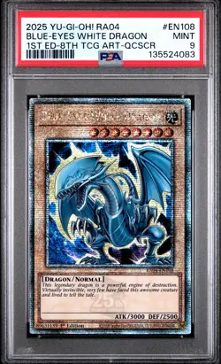 Blue Eyes White Dragon RA04-EN108 1st Edition 8th QCR Yugioh PSA 9 *083 - Image 1