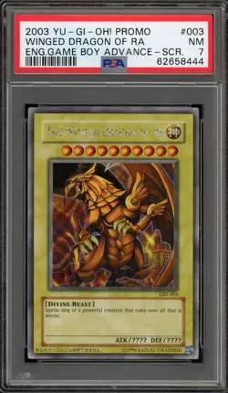 Yu-Gi-Oh! The Winged Dragon of Ra Game Boy ADV Secret Rare GBI-003 PSA 7 - Image 1