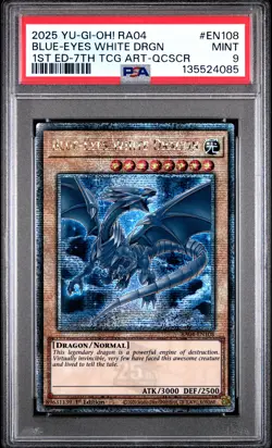 Blue Eyes White Dragon RA04-EN108 1st Edition 7th QCR Yugioh PSA 9 *085 - Image 1