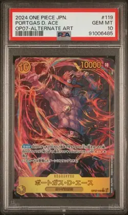 One Piece Portgas D. Ace 2024 JPN OP07 #119 Alt Art PSA 10 - Image 1