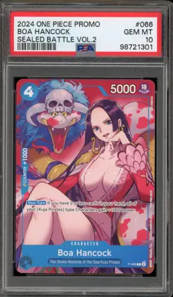 One Piece CCG Boa Hancock Sealed Battle Vol. 2 Promo P-066 PSA 10 Gem Mint - Image 1
