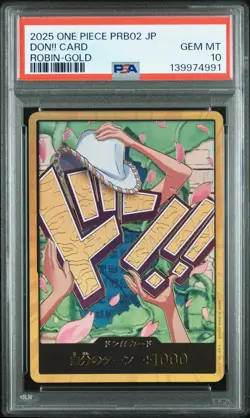 2025 ONE PIECE JAPANESE PRB02-PREMIUM BOOSTER NICO ROBIN-GOLD DON!! CARD PSA 10 - Image 1