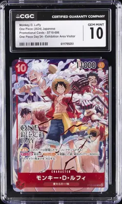 2024 ONE PIECE JPN PROMO CARDS #ST10-006 MONKEY D. LUFFY CGC 10 GEM MINT - Image 1