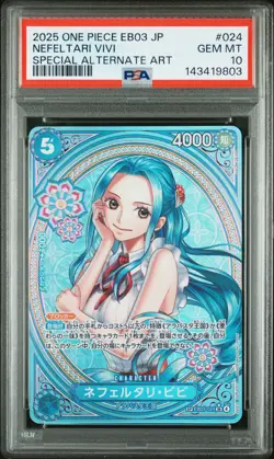 2025 ONE PIECE JAPANESE EB03 ALTERNATE ART #024 NEFELTARI VIVI PSA 10 - Image 1
