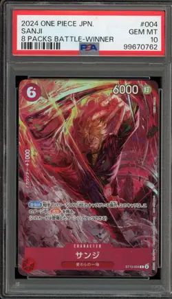 One Piece CCG Sanji 8 Pks. Battle Winner Japanese ST10-004 PSA 10 Gem Mint - Image 1