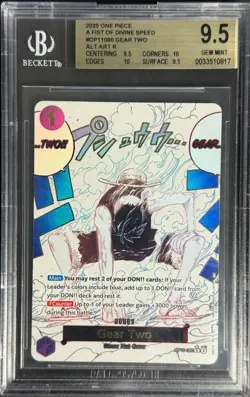 2025 One Piece A Fist of Divine Speed #OP11080 Gear Two Alt Art BGS 9.5 - Image 1
