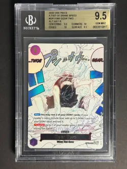 2025 One Piece A Fist of Divine Speed #OP11080 Gear Two Alt Art BGS 9.5 - Image 3