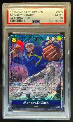 2025 One Piece A Fist of Divine Speed Monkey.D.Garp Alt Art #OP11-095 PSA 10 - Image 1