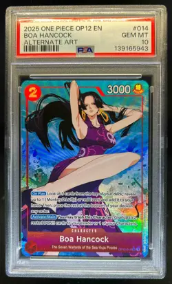 2025 One Piece OP12 EN Boa Hancock Alternate Art #014 PSA 10 Gem Mint - Image 1