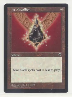 MTG TEMPEST 1x NM- Jet Medallion Magic the Gathering Card Black Spells Cost Less - Image 1