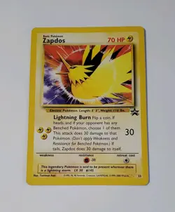 Pokemon TCG Zapdos 23/53 WOTC Black Star Promo Card, Vintage - Image 1