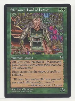 MTG TEMPEST: 1x NM Eladamri, Lord of Leaves Magic the Gathering Card Hexproof - Image 1