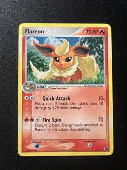 Pokemon TCG 2006 Flareon 2/17 Pop Series Promos, Holo Rare Card Partial Swirl - Image 1