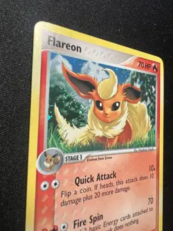 Pokemon TCG 2006 Flareon 2/17 Pop Series Promos, Holo Rare Card Partial Swirl - Image 2