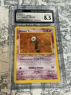 Unown L 86/105 Neo Destiny | CGC 8.5 NM/Mint+ | WOTC Pokemon Card - Image 1