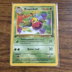 Pokemon TCG Weepinbell Base Jungle Set, 1st Edition Uncommon Card 48/64 MP/LP - Image 1