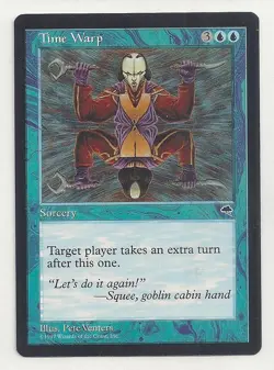 MTG TEMPEST: 1x NM- Time Warp Magic the Gathering Card Take An Extra Turn After - Image 1