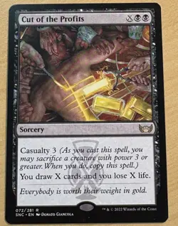 Magic The Gathering CUT OF THE PROFITS Card, Streets Of New Capenna - Image 1