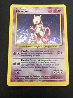 1999 Base Set Vintage Pokemon 2 Card Lot: Holo 1st Edition Machamp & Mewtwo - Image 4