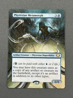Phyrexian Metamorph #75 MTG Fallout Hand Painted Borderless Extended Altered Art - Image 1