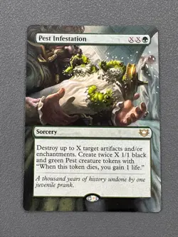 Pest Infestation MTG Edge of Eternities Commander Hand Painted Full Altered Art - Image 1