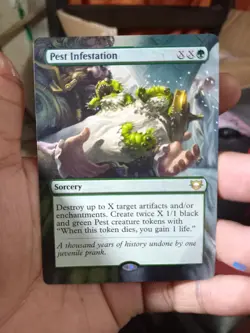 Pest Infestation MTG Edge of Eternities Commander Hand Painted Full Altered Art - Image 2