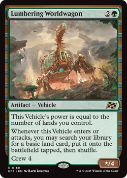 x4 Lumbering Worldwagon DFT Aetherdrift MTG 168 RARE M/NM 4x - Image 1