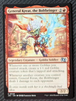 MTG Foundations Jumpstart General Kreat, the Boltbringer ANIME ART NM Pack Fresh - Image 1