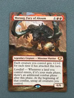 Moraug, Fury of Akoum MTG Edge of Eternities Commander Hand Painted Altered Art - Image 1